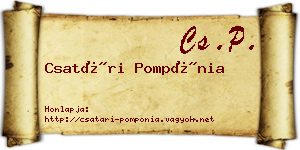 Csatári Pompónia névjegykártya